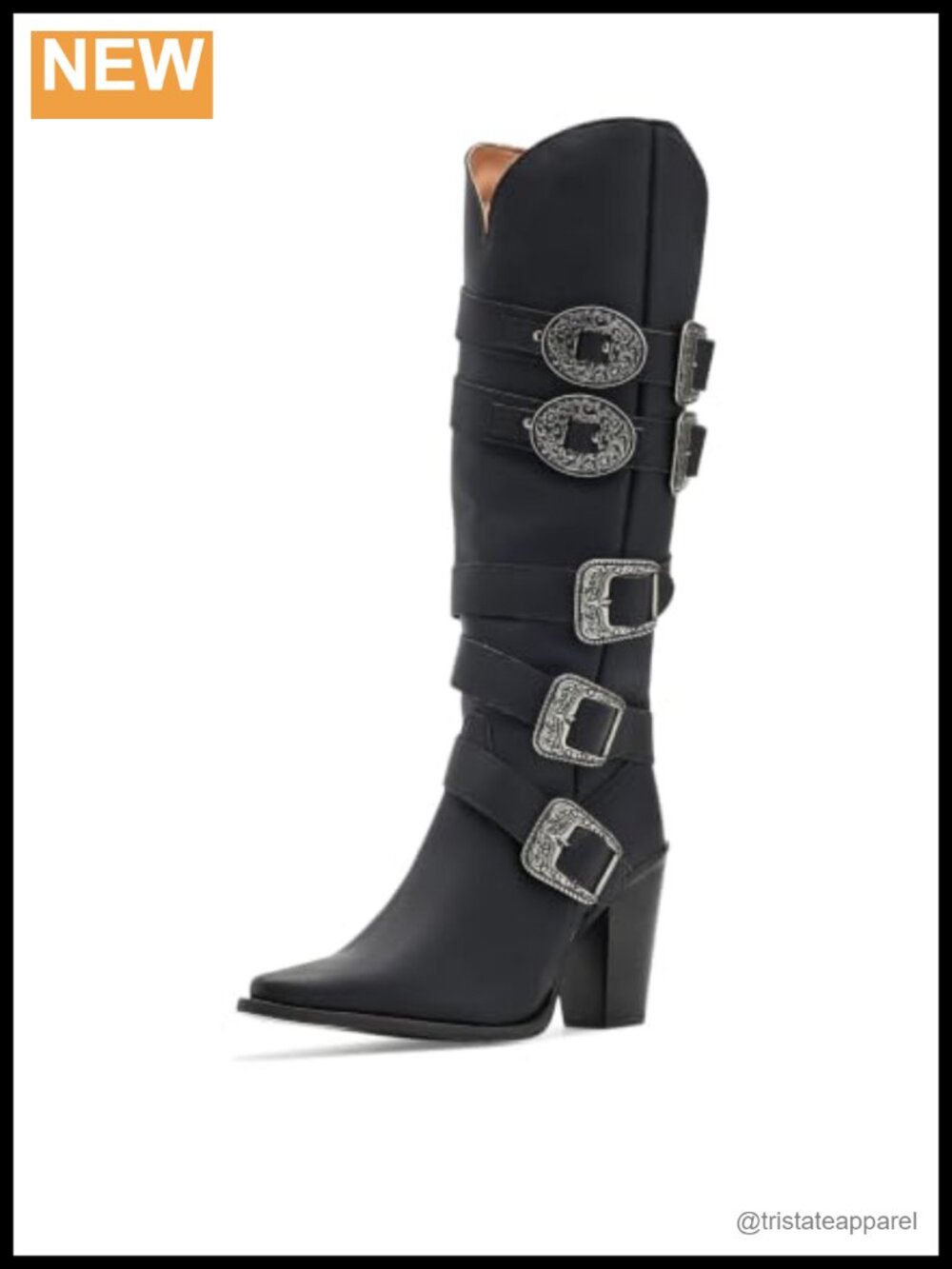 Women's Western Boots Leather Over The Knee High Heel Zip Casual